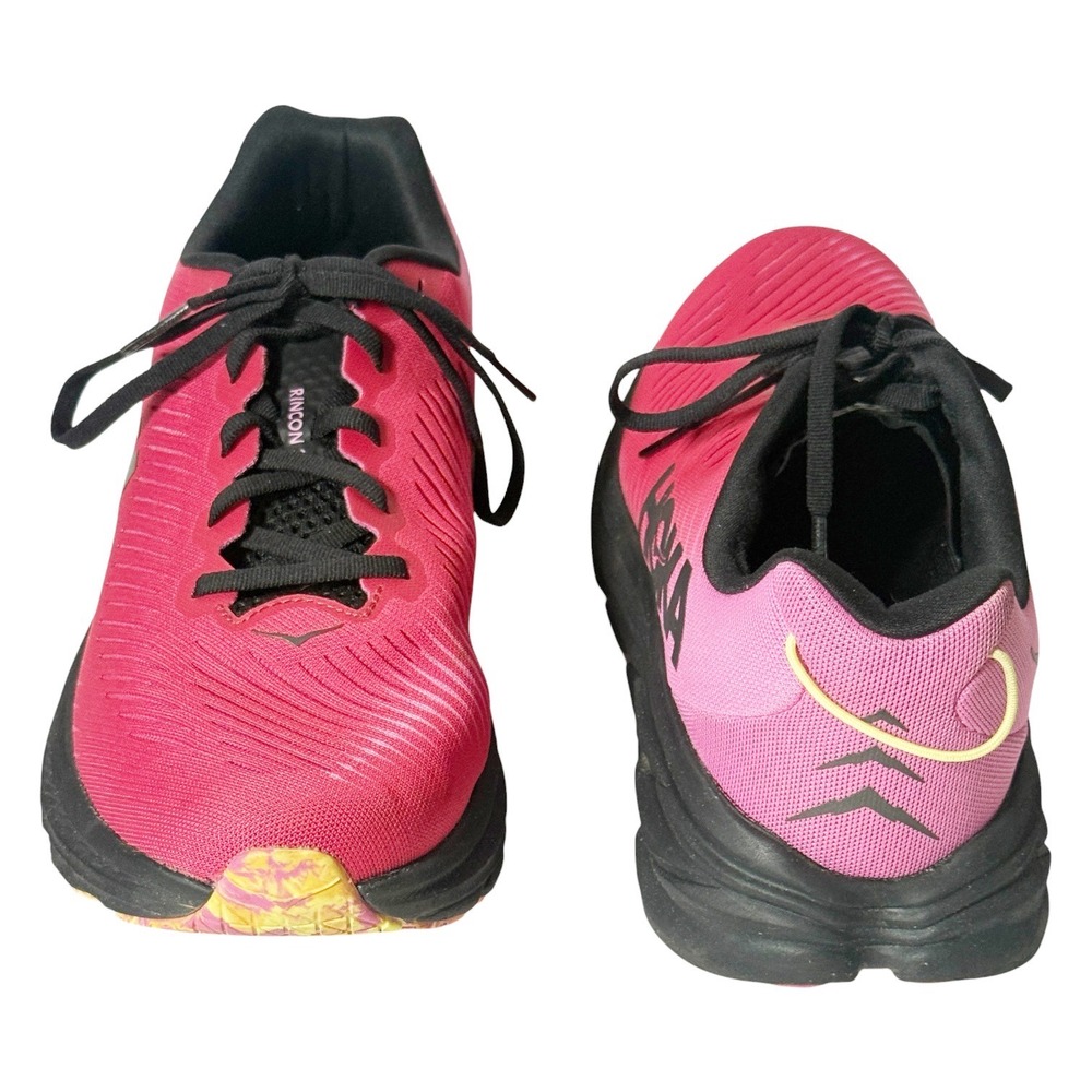 HOKA Rincon 3 Raspberry Pink Black Lightweight Running Shoes Sneakers Size 10.5B - Picture 6 of 14
